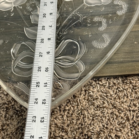 Mikasa Crystal Valentine's Heart‎ Shaped Rose Bouquet Serving Tray 12" Beautiful - Picture 6 of 6
